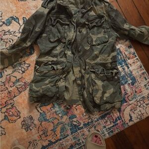 Free People Camouflage Utility Jacket